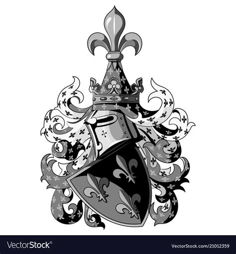 Knightly coat arms heraldic medieval knight Vector Image