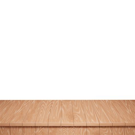 Wooden table foreground, wood table top front view 3d render isolated 15315715 PNG