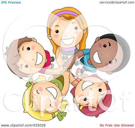 Royalty-Free (RF) Clipart Illustration of a Group Of Diverse Kids Looking Up by BNP Design ...