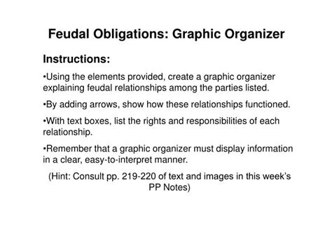 PPT - Feudal Obligations: Graphic Organizer PowerPoint Presentation ...