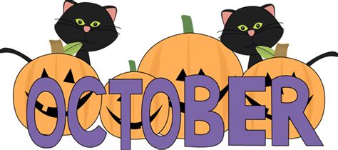 October Pumpkins and Black Cats Clip Art - October Pumpkins and Black Cats Image | Clip art ...