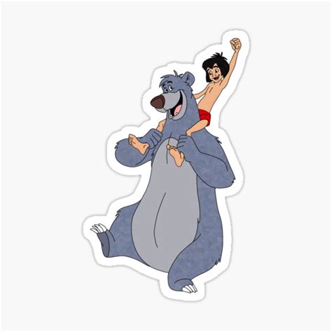 "Baloo and mowgli fanart" Sticker for Sale by wildmoonent | Redbubble