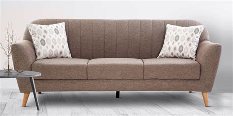 Buy Antalya 3 Seater Sofa In Light Brown Colour By Urban Living Online ...