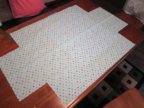 the table is covered with polka dot paper