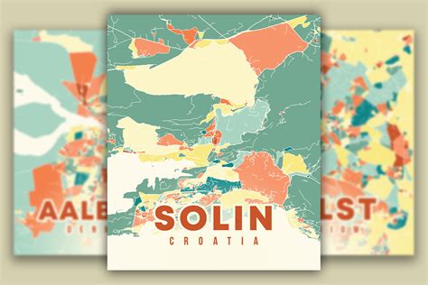 Solin Croatia Colorful Poster Map Graphic by Poster Boutique · Creative ...