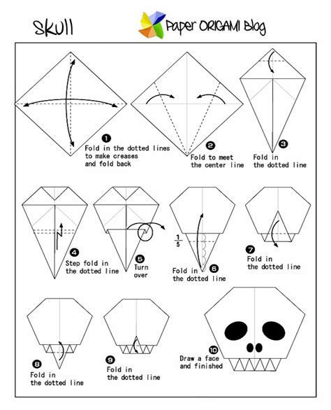 Halloween Origami: A Skull | Paper Origami Guide