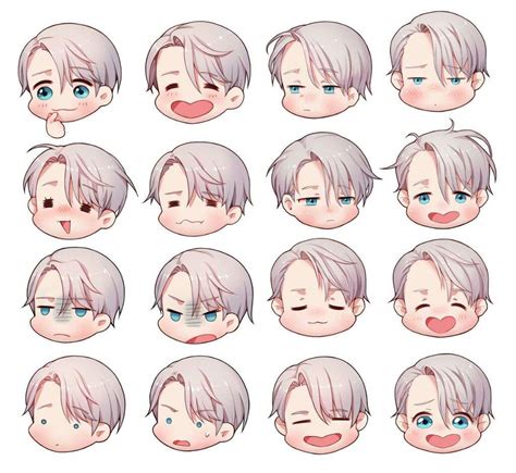 16 Chibi Anime Facial Expressions Emotions Chart Facial Expressions ...