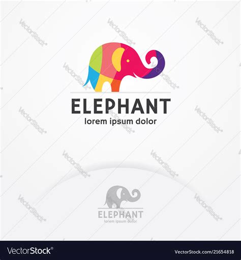 Colorful elephant logo Royalty Free Vector Image