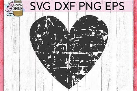 Distressed Heart SVG DXF PNG EPS Cutting Files