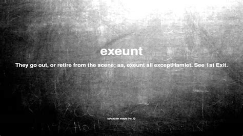 What does exeunt mean - YouTube