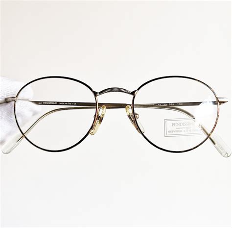 FENDI Vintage Eyewear Rare Eyeglasses Gold Round Oval - Etsy