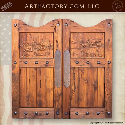 Custom Hand Carved Saloon Doors: Fine Art Certified Design