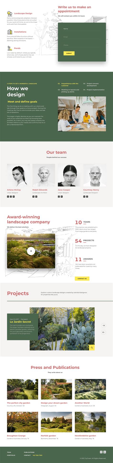 Landscape Design Website on Behance