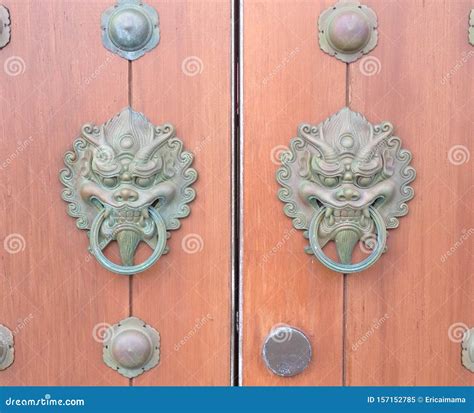 Ancient Chinese Architecture Copper Door Knocker Stock Image - Image of chinese, guang: 157152785