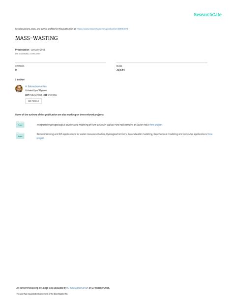 Masswasting - Mass wasting - See discussions, stats, and author ...