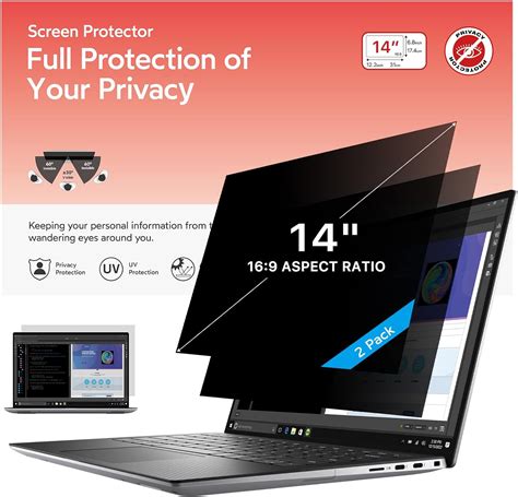 Amazon.com: MOBDIK 2 Pack Laptop Privacy Screen 14 Inch for 16:9 Aspect Ratio, Anti Glare & Blue ...