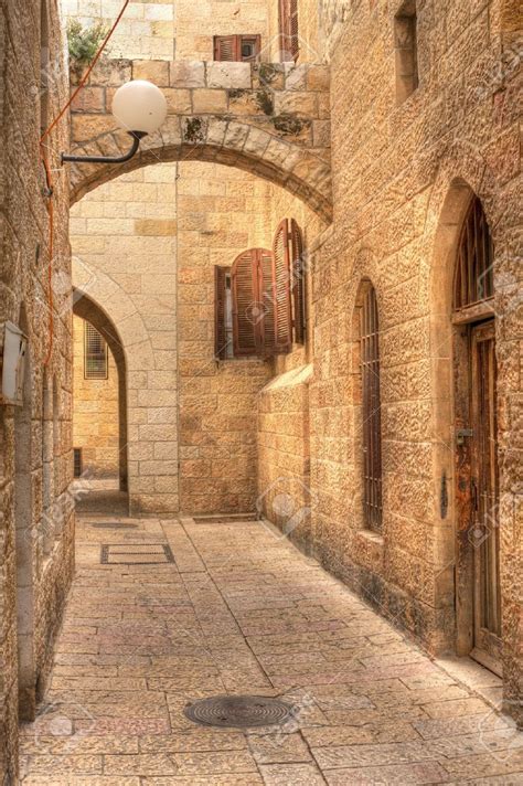 Stock Photo - Vertical oriented image of old street in historic part of Jerusalem, Israel ...