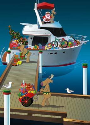 Online Christmas Cards: boating christmas cards