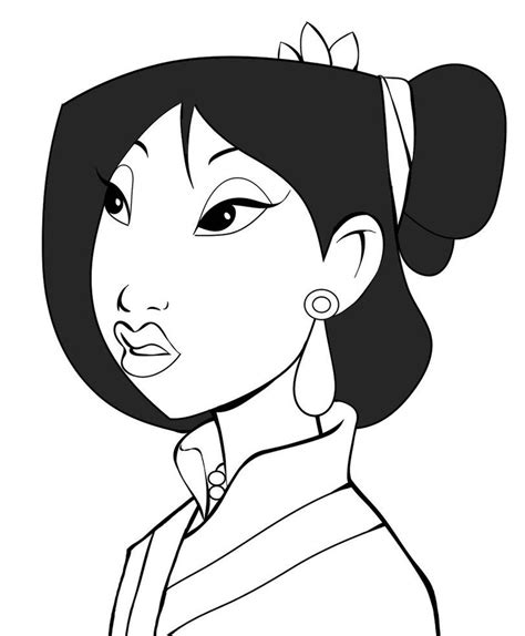 Mulan +vector lineart+ by 77Shaya77 on DeviantArt | Mulan, Rapunzel short hair, Deviantart