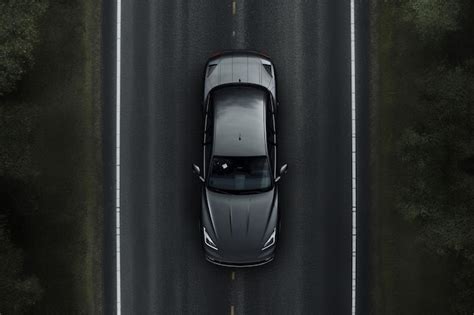 Premium AI Image | Aerial view of a car on the road