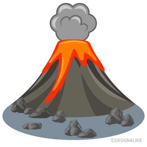 Volcano with Rocks Clip Art Free PNG Image｜Illustoon