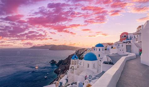 Sunset Santorini . Vectors, Stock & PSD, Santorini Island Sunset, HD ...