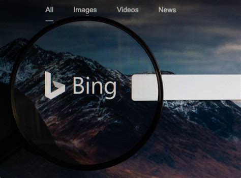 Bing logo under magnifying glass - Creative Commons Bilder