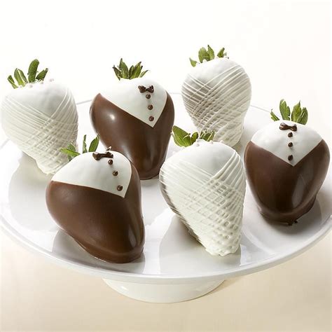 Half Dozen Hand-Dipped Wedding Strawberries | Wedding strawberries, Chocolate covered ...