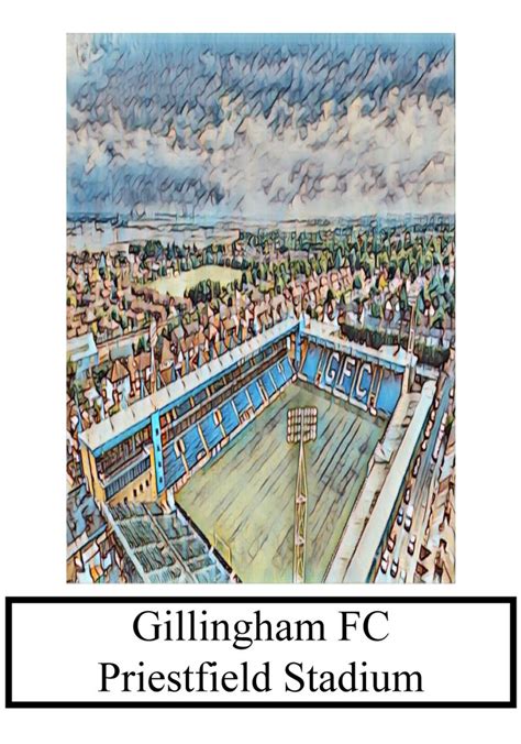 Gillingham FC Stadium Artistic Aerial Impression The Gills | Etsy