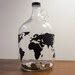 World Map Money Jar Travel Fund 1 Gallon Glass Jug with