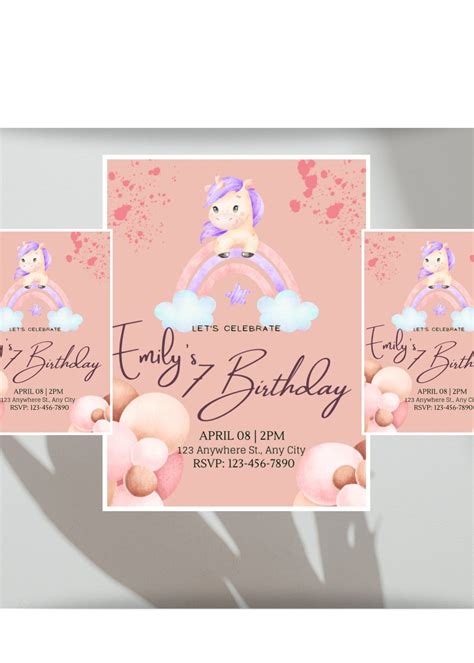 Birthday Invitation Canva Template Digital Invitations - Etsy