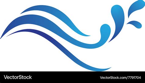 Water wave logo template Royalty Free Vector Image