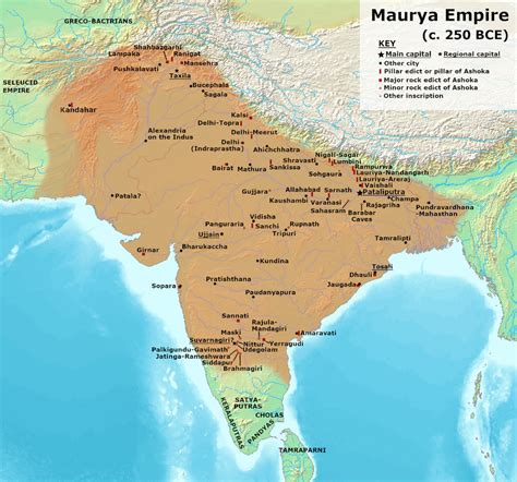 Map Mondays # 9: Mauryan Empire at its Peak under Emperor Ashoka, with Taxila as the Capital of ...