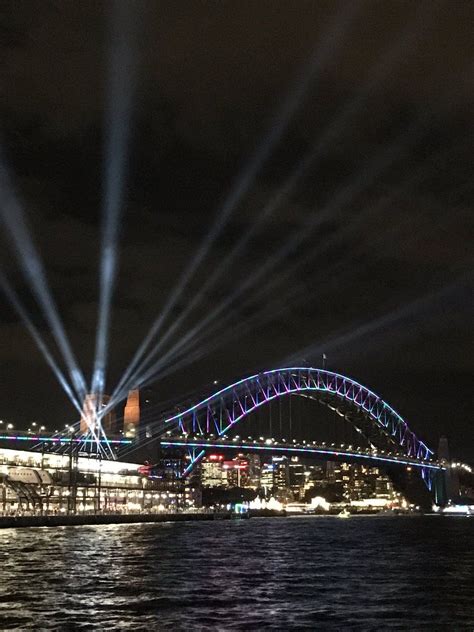 Harbour Bridge Light Show duringVivid Sydney 2017 on Twitter. | Aerial photography, Sydney ...