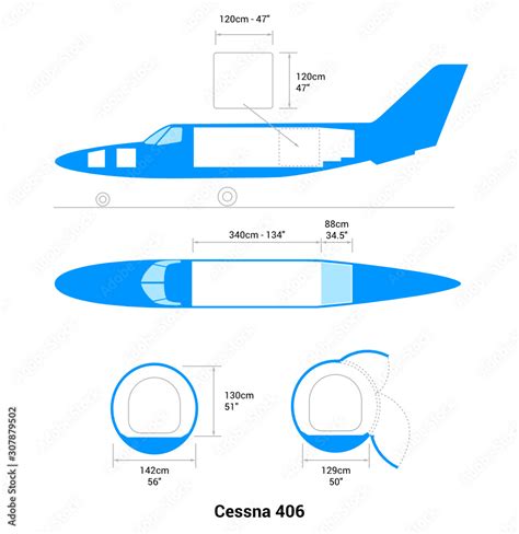 Cessna 406 Airplane. Cargo Aircraft Guide Stock Vector | Adobe Stock