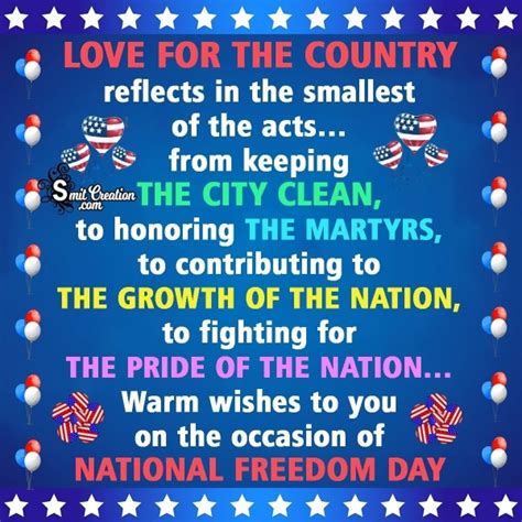 National Freedom Day Wishes, Messages, Quotes Images - SmitCreation.com