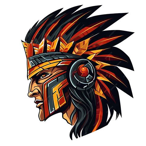 Premium AI Image | Portrait of a Male Aztec Warrior Vector Logo