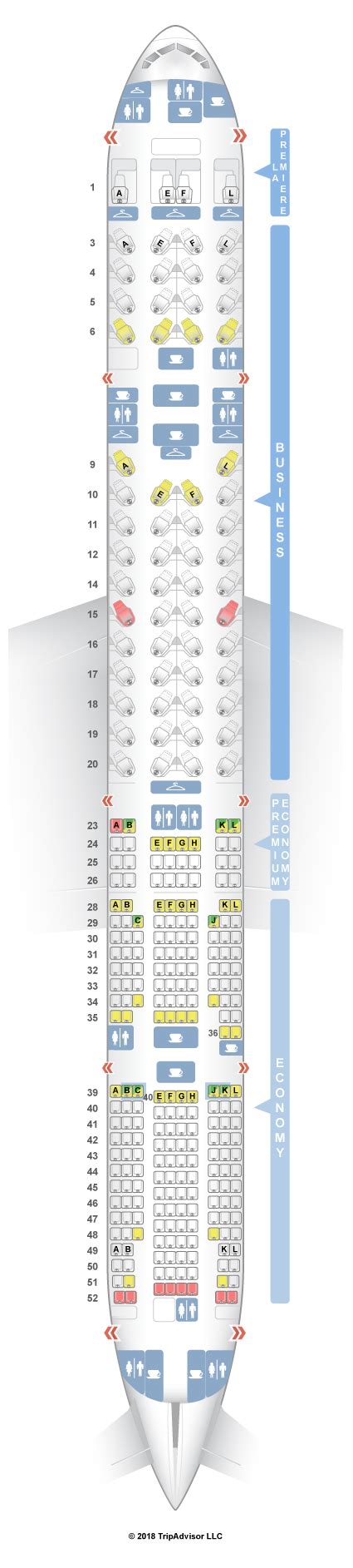 SeatGuru Seat Map Air France Boeing 777-300ER (77W) Four Class V1 ...