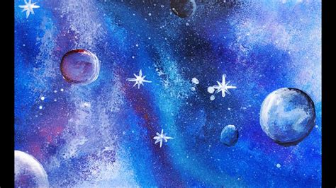 Everyday challenge #6 #Acrylic / Easy Milky Way Galaxy painting for beginners step by step - YouTube