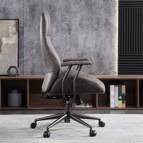 OVIOS Suede Fabric Ergonomic Office Chair High Back Lumbar Support - Bed Bath & Beyond - 30234960