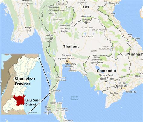 Map of Lang Suan district, Chumphon Province, Thailand (www.google.com ...