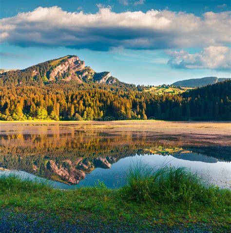 Landscape of Obersee Lake in Swiss Alps Stock Photo - Image of mountain ...