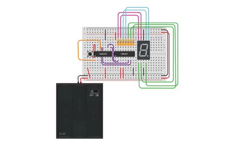 Circuit design Copy of 7 segment counter | Tinkercad