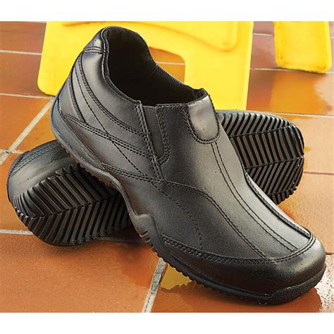 Men's Converse® Slip - resistant Slip - ons, Black - 188532, Combat & Tactical Boots at ...