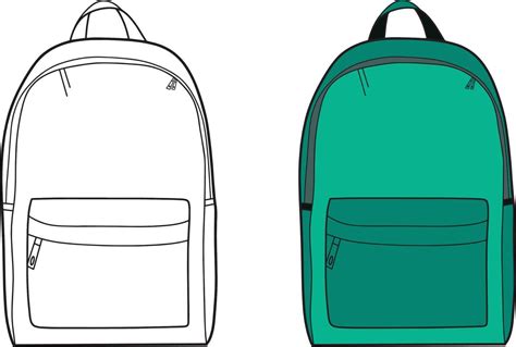 Back to school Element,Outline and Colored Backpack,Educational clip art . 9920348 Vector Art at ...