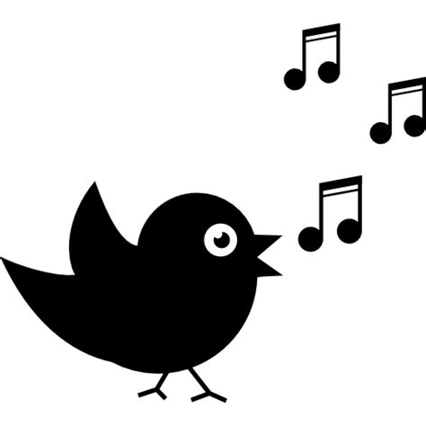 Bird singing with musical notes - Free music icons