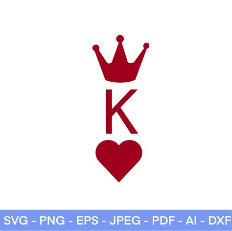 King of Hearts Svg King SVG Crown Svg EPS PNG Jpeg Dxf | Etsy