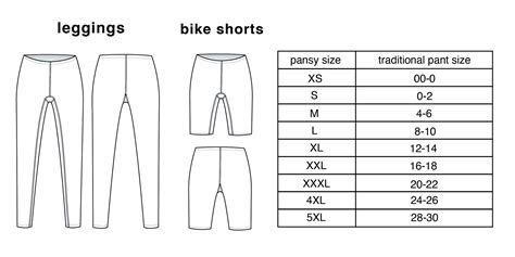 CLOTHING SIZE CHART — PANSY