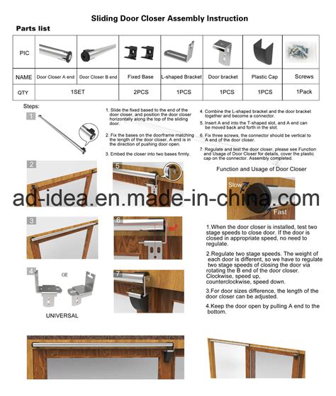 30cm to 150cm DIY Design Self Closing Air Pressure Sliding Door Closer with USA Patent - Semi ...