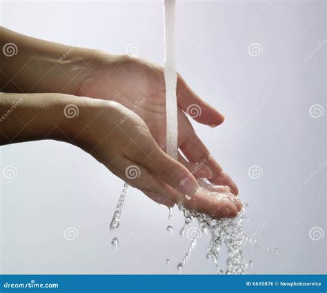 Water On The Hands Royalty Free Stock Image - Image: 6610876